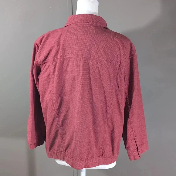 Christopher & Banks Red Houndstooth Button Up Top - Picture 3 of 7